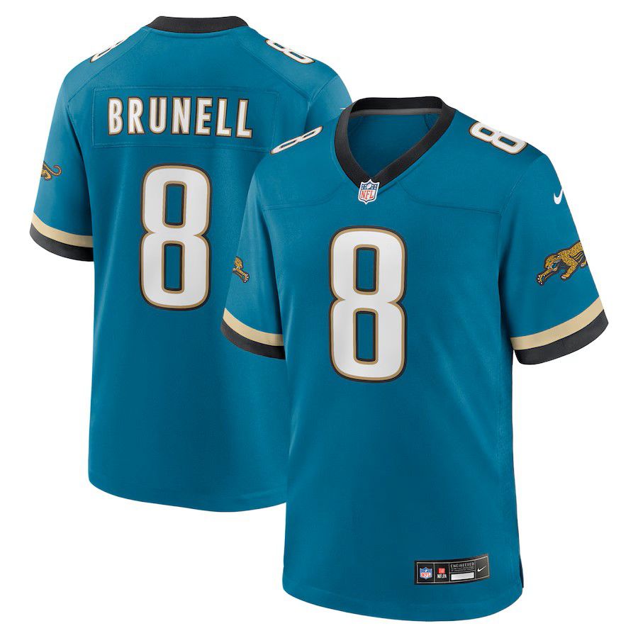 Men Jacksonville Jaguars #8 Mark Brunell Green Nike Throwback Retired Player Game NFL Jersey